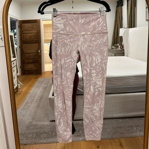 LULULEMON Pink Patterned High-Waisted Athletic Leggings